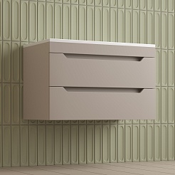 Style Line Тумба с раковиной Остин 80 подвесная крем – фотография-4